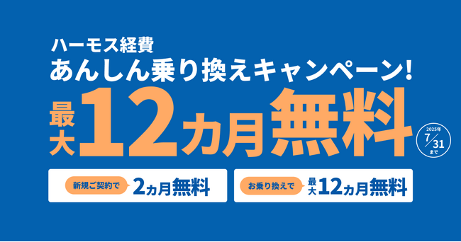 ハーモス経費｜最大12カ月無料になる乗り換えキャンペーンを実施