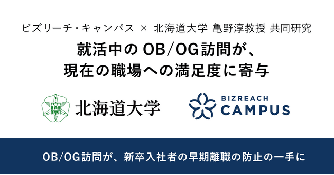 就活中のOB/OG訪問が、現在の職場への満足度に寄与早期離職の防止に期待