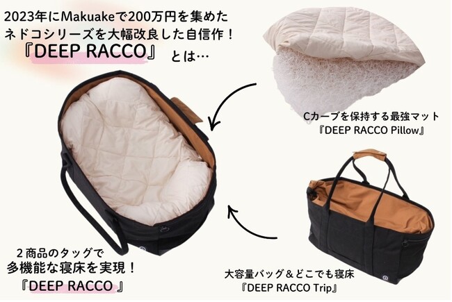 寝かしつけの悩みに決定打!株式会社オヤモコモ7年の睡眠研究から生まれた寝床&バッグが登場