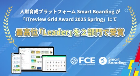 人財育成プラットフォームSmart Boardingが「ITreview Grid Award 2025 Spring」にて2部門「Leader」を受賞