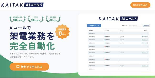 AIが電話業務を自動化する「カイタクAIコール」先行リリース開始