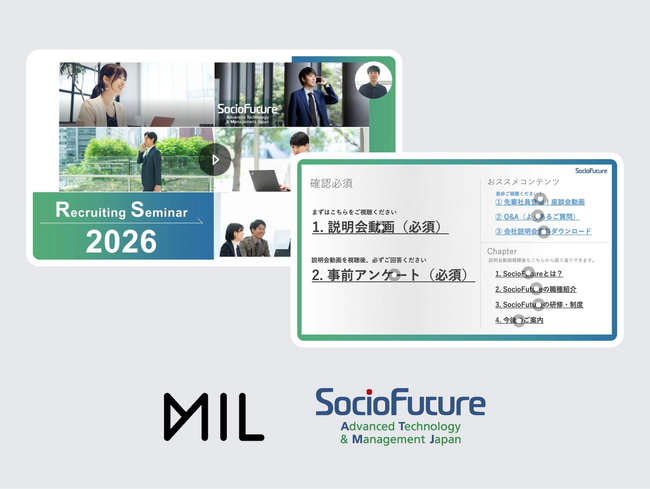 【Z世代が“入社したくなる”会社説明会】SocioFuture、インタラクティブ動画「MIL」導入でES提出率38％向上！