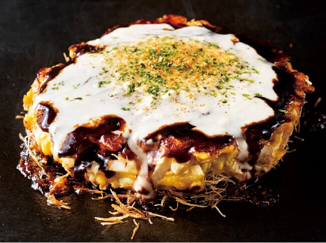 話題の食材「カダイフ」をお好み焼きにイン? ”サクサク新食感”「豚玉」 新登場!