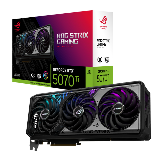 ASUSのゲーミングブランドRepublic of GamersよりNVIDIA(R) GeForce RTX(TM) 5070Ti 、GeForce RTX(TM) 5070 を搭載したビデオカードを2モデルを発表