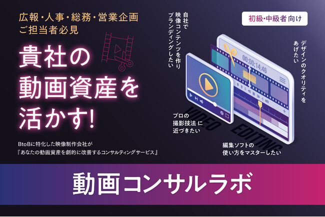 あなたの動画資産を劇的に改善するコンサルティングサービス『動画コンサルラボ（初級・中級者向け）』が誕生！