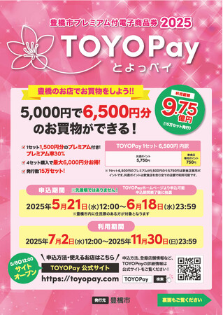 今年も豊橋市プレミアム付電子商品券「TOYOPay」を発行 令和７年５月２１日（水）から申込開始　利用店舗も募集