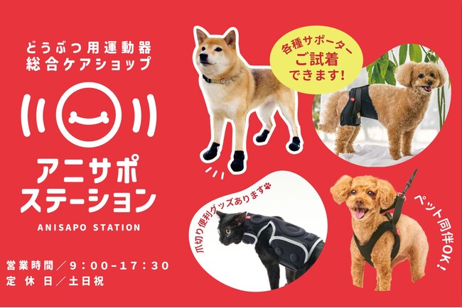 株式会社anifull、約200アイテムを取り揃えた動物用運動器総合ケアショップ「アニサポ ステーション」を2025年5月21日OPEN！