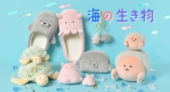 人気の「海の生き物」シリーズに新作追加！　ヤドカリやアザラシ、カメが登場！　リニューアルされたメンダコも♪　雑貨店・ブルーブルーエで５/23（金）より発売