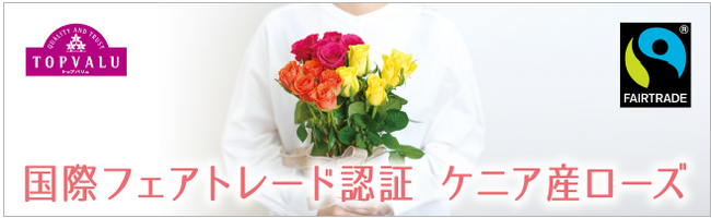 国内プライベートブランド初、国際フェアトレード認証取得のケニア産ローズ５色を発売！