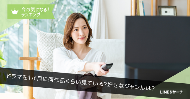 【LINEリサーチ】ドラマ視聴「月に1作品以上」は約6割!年代別の人気ジャンルとは?