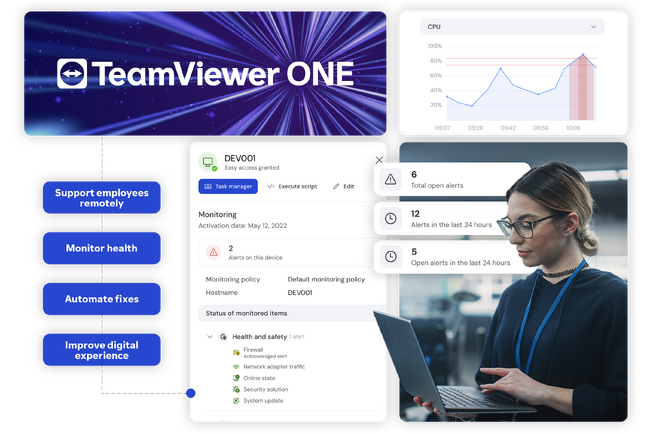 TeamViewer、エンドポイント管理、リモート接続、AI、DEXを統合した初のデジタル・ワークプレイス・プラットフォームTeamViewer ONEを発表