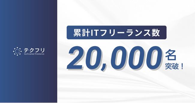 ITフリーランスの案件サイト「テクフリ」の登録フリーランス数が20,000名を突破！