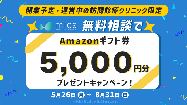 【開業予定・運営中の訪問診療クリニック限定】無料相談でAmazonギフト券5,000円分を進呈！