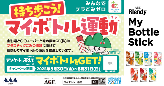 山形県内スーパーおよびドラッグストアにて普及啓発とマイボトルプレゼントキャンペーンを実施