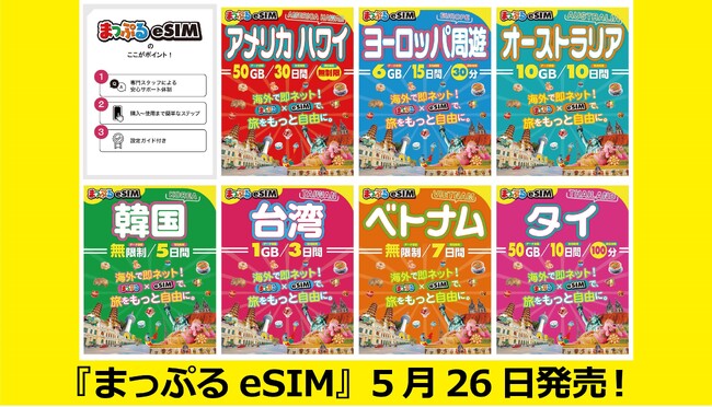 【共同リリース】昭文社とテレコムスクエア社とのコラボで誕生海外7エリアを対象に「まっぷるeSIM」5／26発売