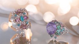 K18PGパライバトルマリンR/PtヴァイオレットサファイアR