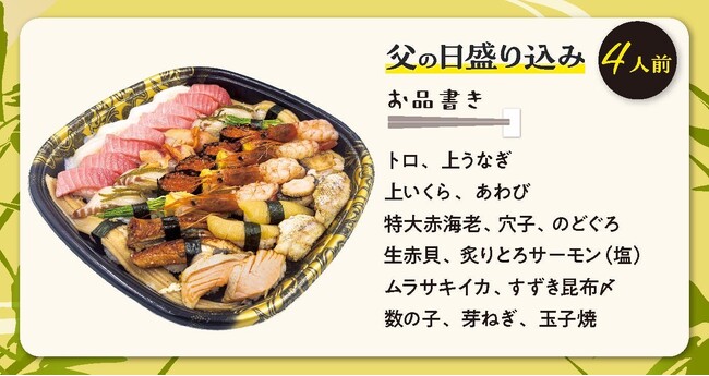 【６/9～6/15 限定販売】父の日にぴったりの盛り込みとお刺身＆巻物セット予約受付開始