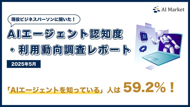 「AIエージェントの認知率は59.2%」- 全国400名のビジネスパーソンを対象に実施した最新『AIエージェント認知度・利用動向調査レポート｜2025年5月』