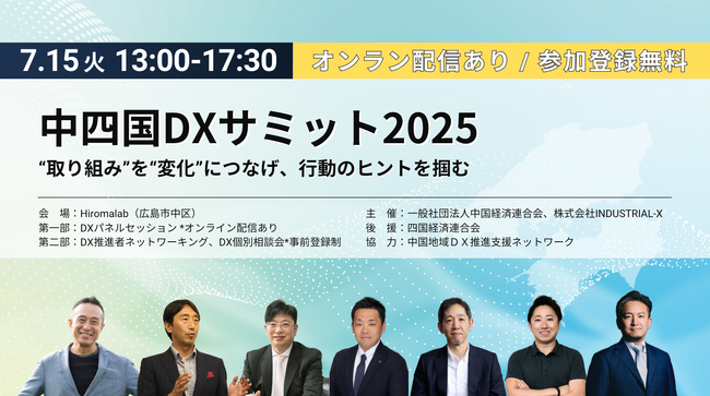 【7月15日開催】最新事例から成功のポイントを学ぶ「中四国DXサミット2025」