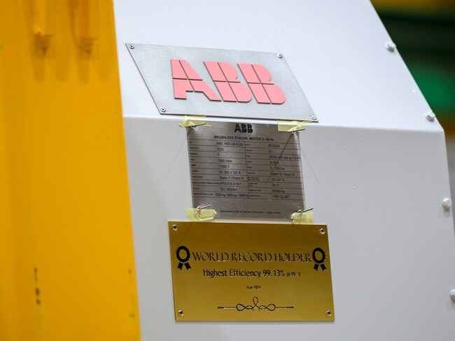 ABBモータ、99.13%のエネルギー効率を達成し、世界新記録を樹立
