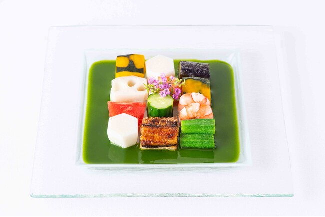 明治記念館のビアテラス「鶺鴒」にてファンケルの発芽米と青汁を使ったコラボメニューの提供が開始