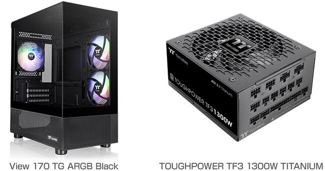 Thermaltake社製ミニタワー型PCケース「View 170 TG ARGB Black」、電源ユニット「TOUGHPOWER TF3 1300W TITANIUM」を発表