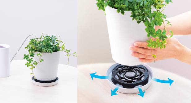 鉢と受皿の間に置くだけ! 通気性・排水性が良くなるポットスタンドが新登場。