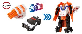 回転すし「スシロー」×「バンダイ」の合体変形ロボ第二弾！おすしの「えび」と「パトカー」が合体するロボ『ユニトロボ エビスシパトカー』7月12日(土)発売