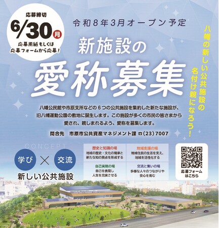 【千葉県市原市】(仮称)八幡宿駅西口複合施設　愛称募集中！