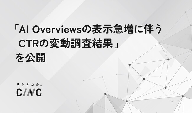 「AI Overviewsの表示急増に伴うCTRの変動調査結果」を公開
