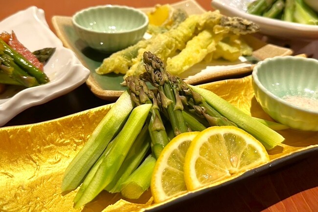 【農林水産省のお墨付き】“生で食べられる”アスパラは初夏の逸品！4種の食べ方でご提供！「北海道海鮮 にほんいち 福島店」