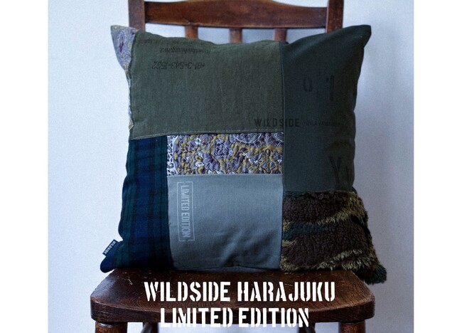 WILDSIDE YOHJI YAMAMOTO HARAJUKU Limited Editon、アーカイブ生地を使用したパッチワーククッションをWILDSIDE HARAJUKU限定で展開