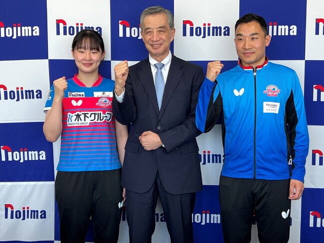 張本美和選手、王子嘉樹監督　株式会社ノジマを表敬訪問