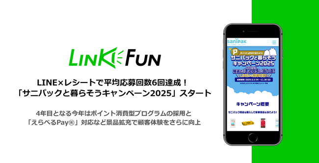 併売促進も好調のサニパックキャンペーン、4年目がスタート！一人あたりのLINEでのレシート応募回数も平均6回を達成