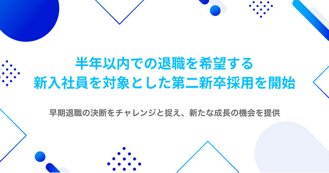 2025年4月入社・半年以内の早期退職を希望する新卒社員を対象とした、「チャレンジ応援採用」を開始