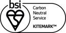 今回付与される、BSIのCarbon Neutral Service Kitemarkのイメージ 今回付与される、BSIのCarbon Neutral Service Kitemarkのイメージ