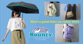 「雨の日でも軽快にお出かけできるアイテム」がテーマ♪　オリジナル雑貨「Bouncy.（バウンシー．）」より傘やバッグなどの新作が登場！　ブルーブルーエから発売