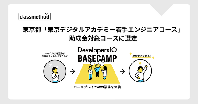 「DevelopersIO BASECAMP」が東京都の「東京デジタルアカデミー若手エンジニアコース」の助成金対象コースに選定