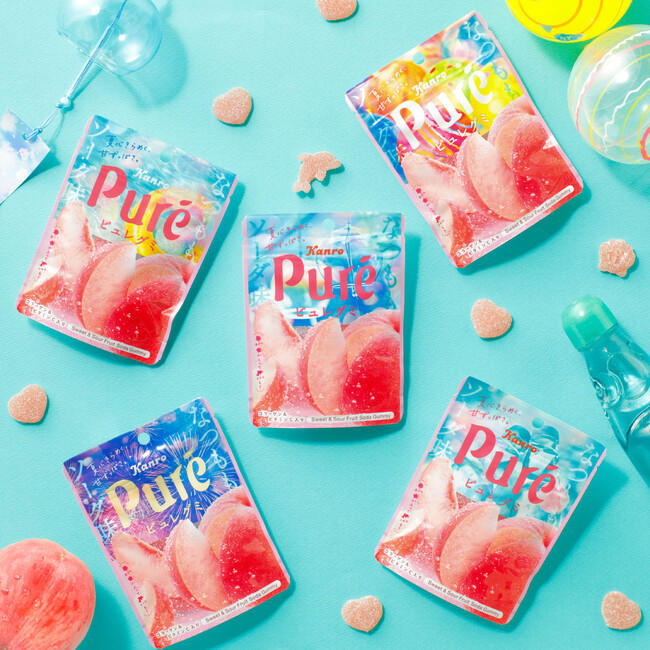 大好評の“ももソーダ”が今年も登場！じゅわっと甘ずっぱい、爽やかな味わいカンロ 「ピュレグミなつももソーダ」 新発売