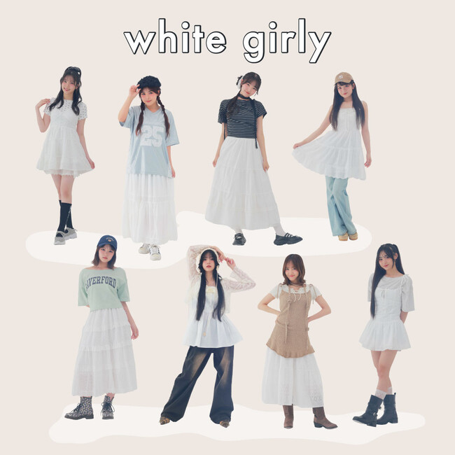 初登場！LDHのガールズ・パフォーマンスグループ【Lucky²（ラッキーラッキー）】がSPINNSのイメージビジュアルに！夏にぴったりのホワイトガーリーコーデで登場。