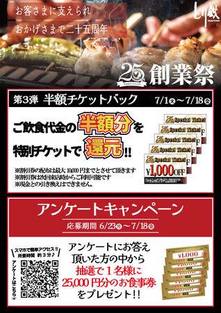 【とり鉄】6月23日(月)~ とり鉄25周年大創業祭開催です!!!