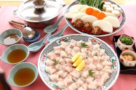 鱧すき鍋セットの盛り付け例