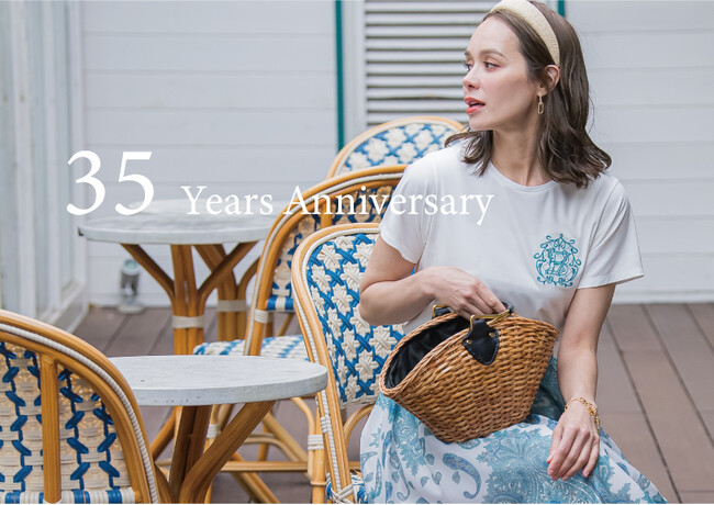 「Viaggio Blu(ビアッジョブルー)」ブランド創立35周年記念アイテムを発売。刺繍Tシャツが限定で登場。