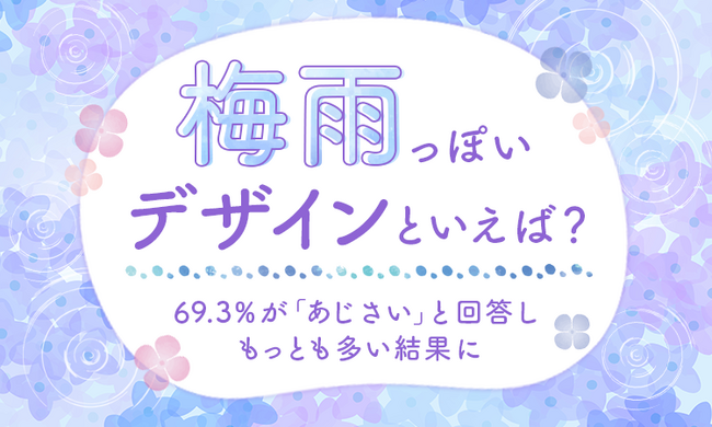 【梅雨っぽいデザインといえば？】69.3％が「あじさい」と回答しもっとも多い結果に