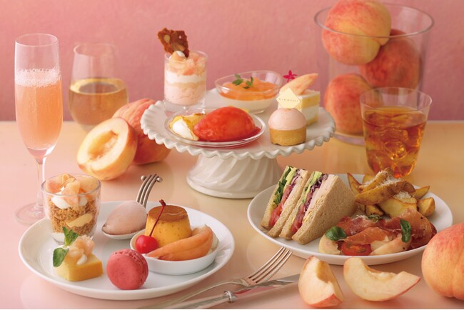 【キハチ 青山本店】甘く芳醇な桃を楽しむ夏限定アフタヌーンティーを発売！ぷるんと食感のジュレ入り白桃パフェなど、桃スイーツを提案