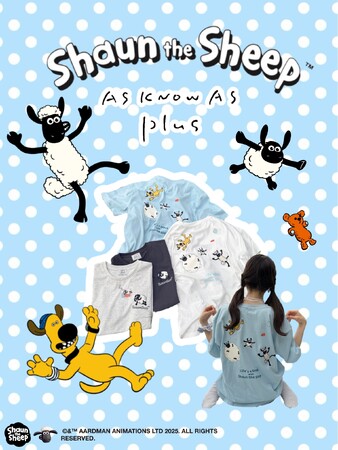「ひつじのショーン」のキャラクターがほどこされたデザインTシャツがアクキーセットになってAS KNOW AS plusから登場☆༉