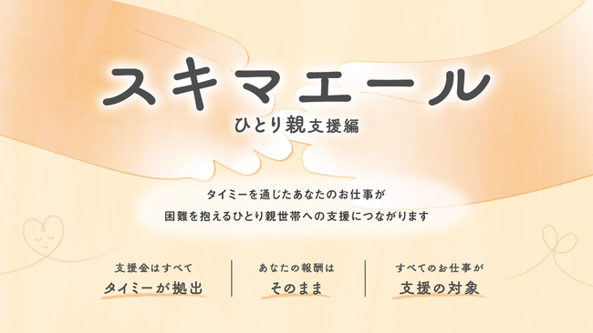 アルバイトで社会支援を実現　タイミーの社会課題解決プロジェクト『スキマエール～ひとり親支援編～』支援先にグラミン日本を選定