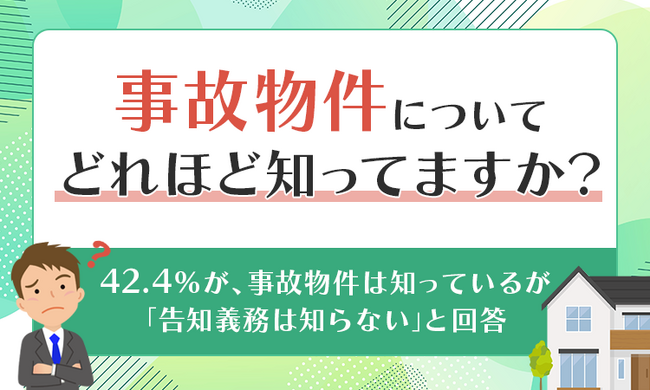 【事故物件についてどれほど知ってますか？】42.4％が、事故物件は知っているが「告知義務は知らない」と回答
