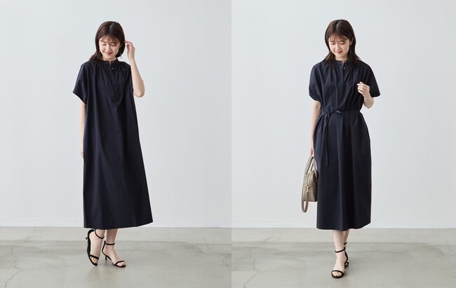 近江染め×熊本の職人技で完成。オーガニックコットン100%、体型カバー力抜群の日本製”2wayギャザーワンピース”登場