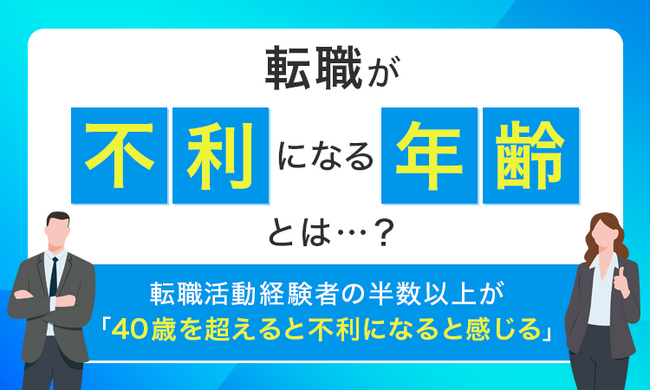 【転職が不利になる年齢とは...？】転職活動経験者の半数以上が「40歳を超えると不利になると感じる」